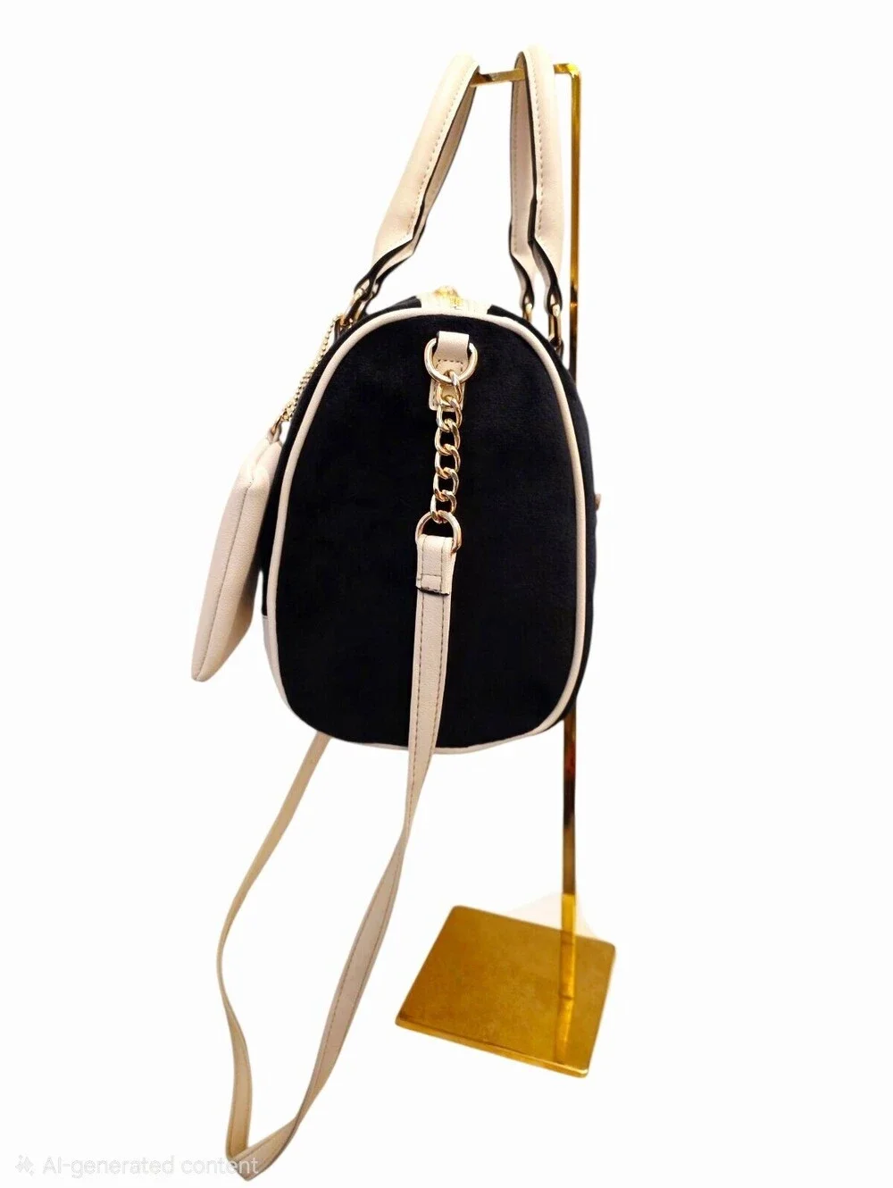 NWT Juicy Couture Heritage Satchel Crossbody Bag Wallet Black Cream Velour Y2K